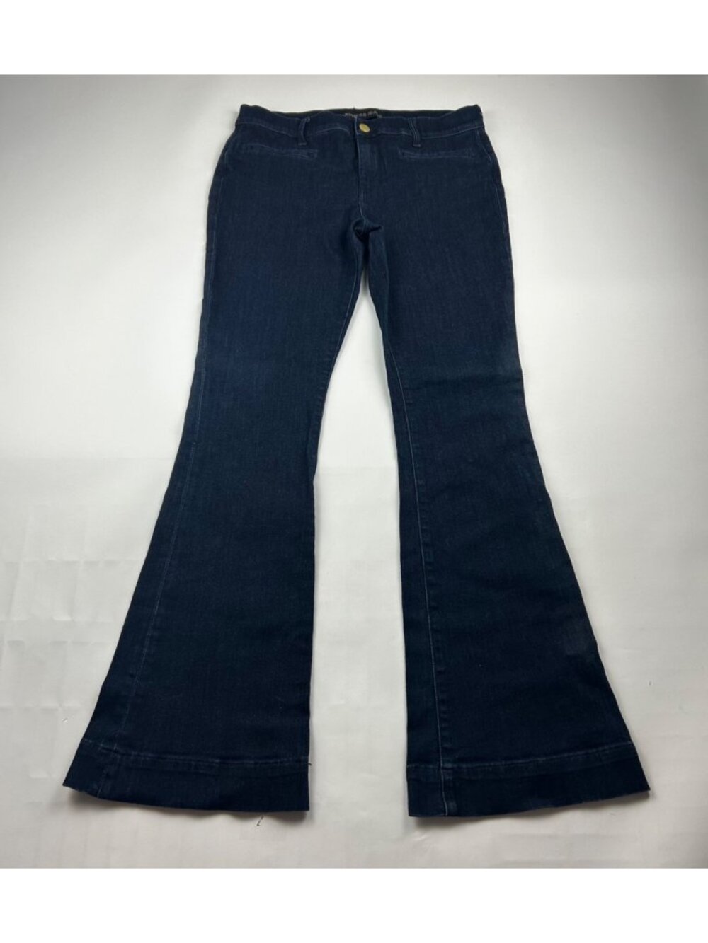 LONG Express Dark Wash Stretch Denim Mia Mid Rise Slim Flare Jeans 10R